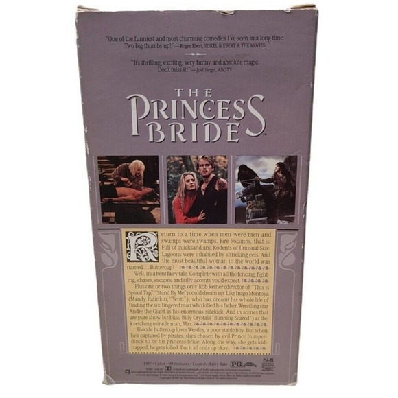 The Princess Bride VHS FIRST PRINT Cary Elwes Andre The Giant Barcode On Side! - Picture 3 of 4